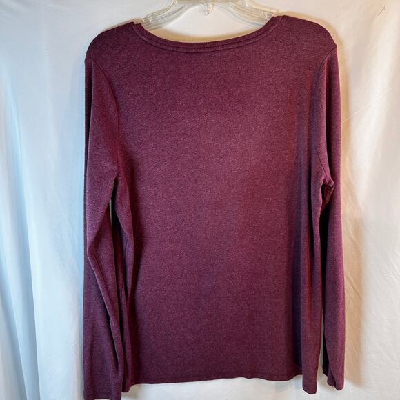 A New Day V-Neck Long Sleeve Maroon Knit Top XXL - Picture 3 of 4